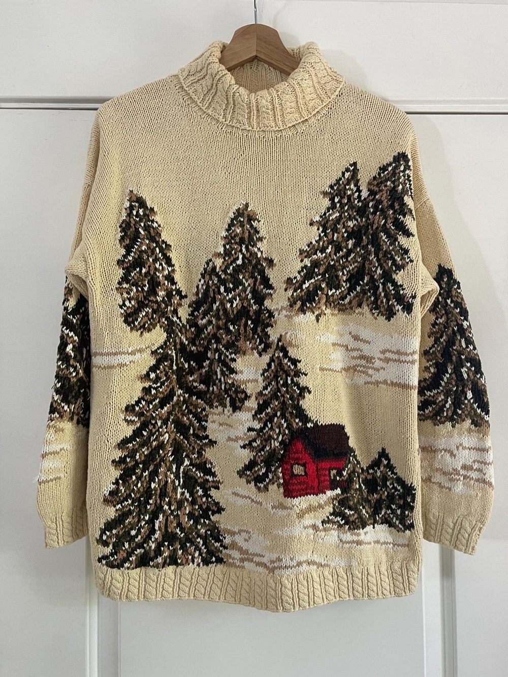 Gorgeous Vintage Cabin Cotton Sweater - S